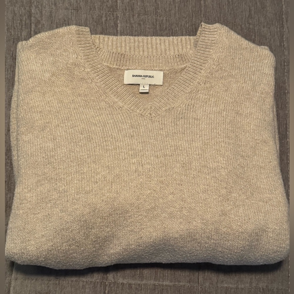 New W/O Tags- Banana Republic Classic Fit V-Neck Sweater (Fluffy Cotton)